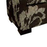 Benzara BM94740 Floral Print Fabric Upholstered Metal Frame Storage Bench, Brown
