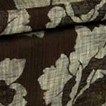 Benzara BM94740 Floral Print Fabric Upholstered Metal Frame Storage Bench, Brown