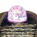 Benzara BM95354 8`` Polyresin Frame Table Fountain with Hat Shape Base, Dark Brown