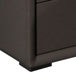 Benzara Leatherette Wooden Nightstand with 2 Drawers, Taupe Brown