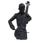 Violin Player Statue Sculpture in Patina Black Finish by The Urban Port