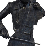 Violin Player Statue Sculpture in Patina Black Finish by The Urban Port