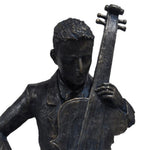 Violin Player Statue Sculpture in Patina Black Finish by The Urban Port