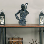 Violin Player Statue Sculpture in Patina Black Finish by The Urban Port