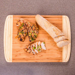 Benzara Dual Tone Finish Wooden Large Cutting or Chopping Board, Brown