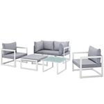 Modway Fortuna 6 Piece Outdoor Patio Sectional Sofa Set