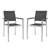 Modway Shore Dining Chair Outdoor Patio Aluminum Set of 2