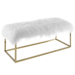 Modway Anticipate White Sheepskin Bench