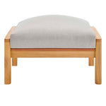 Modway Orlean Outdoor Patio Eucalyptus Wood Ottoman