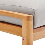 Modway Orlean Outdoor Patio Eucalyptus Wood Ottoman