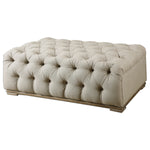 Uttermost Kaniel Tufted Antique White Ottoman
