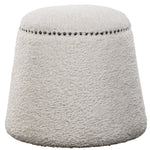 Uttermost Gumdrop White Ottoman with upholstered fabric seat