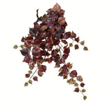 Vickerman FZ190528 28" Artificial Burgundy Grape Leaf Hanging Bush, Pack of 2
