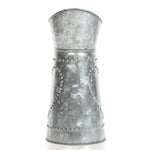 Benzara Galvanized Metal Pitcher with Embossed Design, Gray