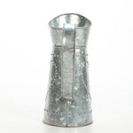 Benzara Galvanized Metal Pitcher with Embossed Design, Gray