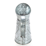Benzara Galvanized Metal Pitcher with Embossed Design, Gray