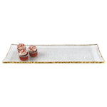 Badash F3033 Hand Decorated Gold Leaf Edge Glass 18 x 6.5