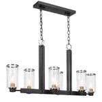 Statement Black and Brass Chandelier for Open Floor Plans