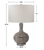 Uttermost 28483-1 Turbulence Distressed White Table Lamp