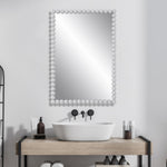 rectangular bathroom mirror white frame Uttermost Serna,