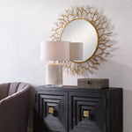 09814 Into The Woods Gold Round Mirror