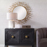 09814 Into The Woods Gold Round Mirror