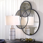 09804 Droplet Black Circle Mirror