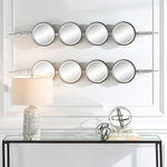 Contemporary Linear Metal Mirror – Silver Finish Accent Wall Decor