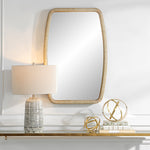 farmhouse boho round mirror 23.75W x 36.25H,