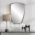 Minimalist Curved Mirror – Uttermost Crest in Satin Black Finish