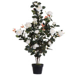 Vickerman TA181811 45" Artificial White Rose Plant in Pot