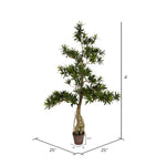 Vickerman TB180848 4' Potted Podocarpus Tree