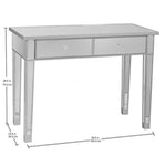 The Urban Port 2 Drawer Wooden Console Table with Mirror Inserts, Silver and Gray
