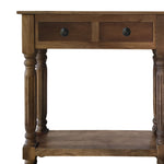 The Urban Port Traditional Wooden Console Table with 4 Drawers and Turned Legs, Brown