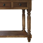 The Urban Port Traditional Wooden Console Table with 4 Drawers and Turned Legs, Brown