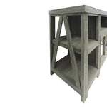 The Urban Port 52 `` Handmade Wooden TV Stand with 2 Glass Door Cabinet, Distressed Gray