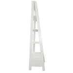 The Urban Port 4 Shelf Wooden Ladder Bookcase with Bottom Drawer, Antique White