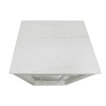 The Urban Port Wooden Side Table with Geometric Mirro Door Cabinet, White