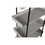 The Urban Port 74 inches 6-Tier Wooden Ladder Storage Bookshelf with Metal Frame, Gray and Black