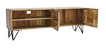The Urban Port Industrial Style Mango Wood and Metal Tv Stand with Storage Cabinet, Brown