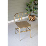Kalalou Antique Gold Metal Wishbone Dining Chair – Contemporary Accent Seating