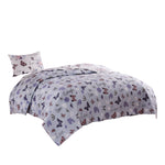 Benzara 2 Piece Twin Size Quilt Set with Lily and Butterfly Print, Multicolor