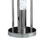 Benzara Metal Frame Table Lamp with Acrylic Accent and Tapered Shade, Chrome