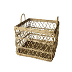 Benzara Rattan Woven Basket with Criss Cross Open Sides, Set of 3, Brown