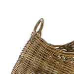 Benzara Rattan Twig Woven Storage Basket with 2 Curved Handles, Brown
