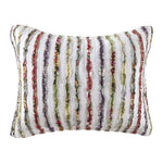 Benzara Five Piece King Size Cotton Quilt Set with Sewn Floral Ruffles, Multicolor
