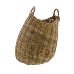 Benzara Rattan Twig Woven Storage Basket with 2 Curved Handles, Brown