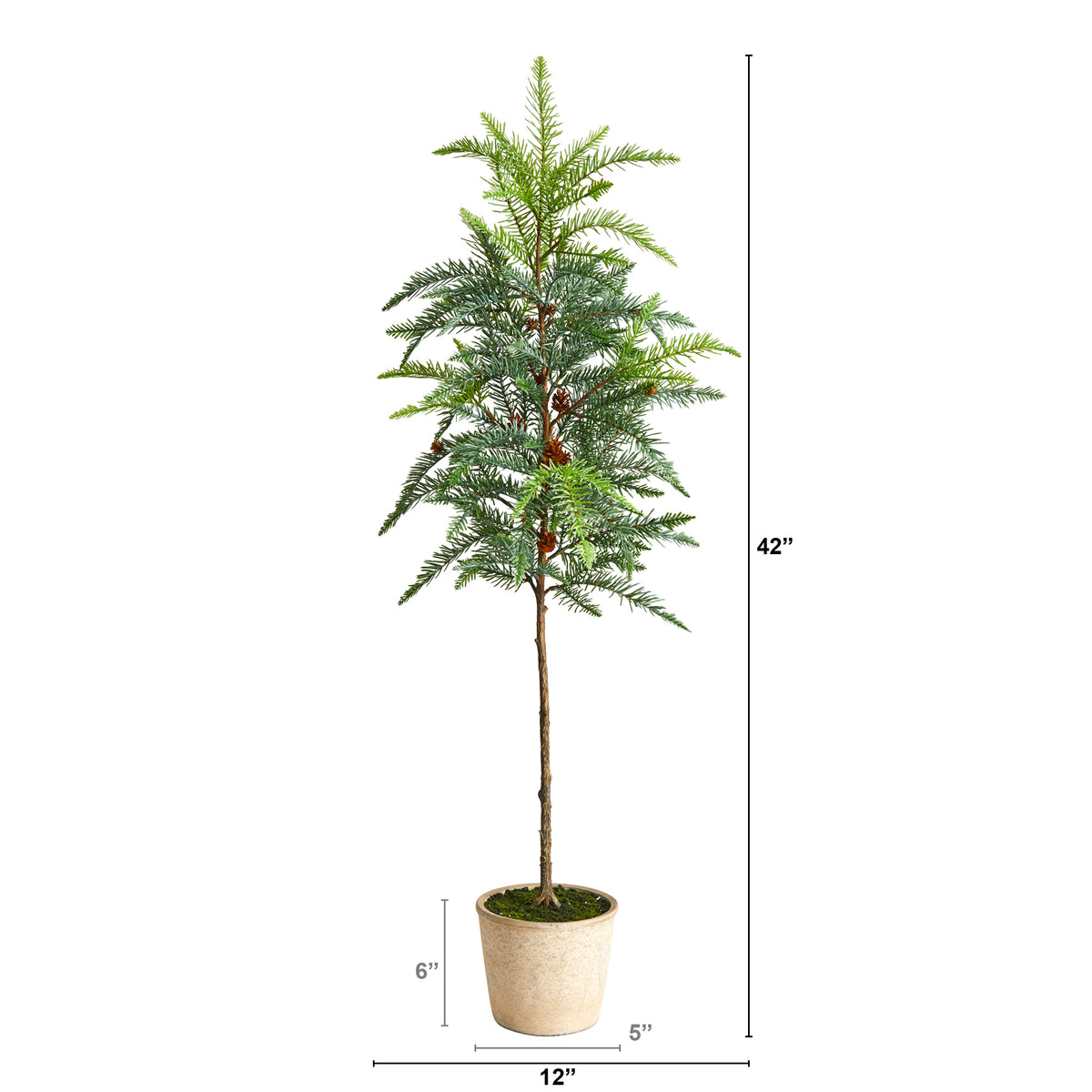 Nearly Natural T3374 3.5`` Winniepeg Artificial Pine Tree in Decorativ –  Uber Bazaar