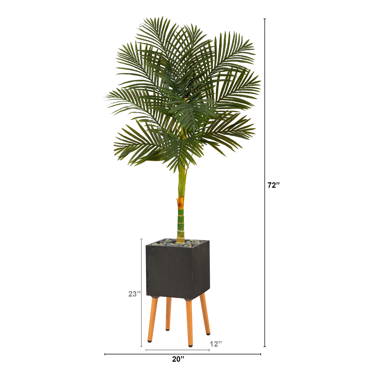 6ft. areca palm real touch tree by ashland Nearly Natural T2177 6' Golden Cane Artificial Palm Tree in Black Plan – Uber Bazaar