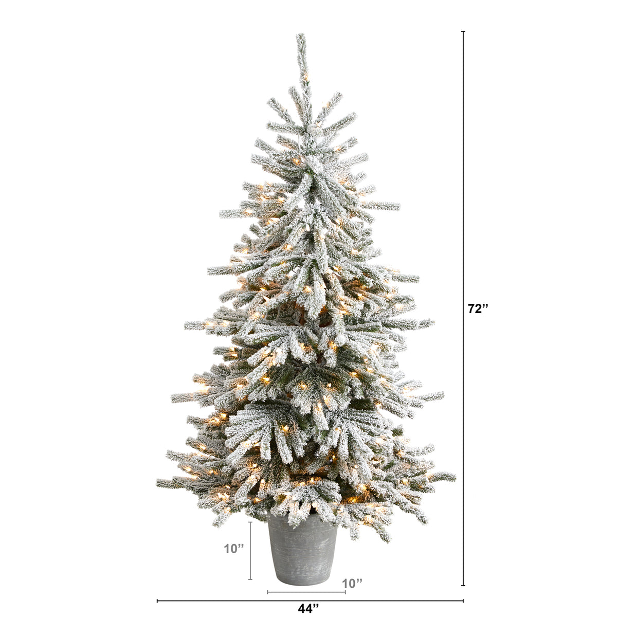 7.5 ft. Frosted Virginia Artificial Christmas Tree with 600 Clear LED Lights - 55 in. Wide